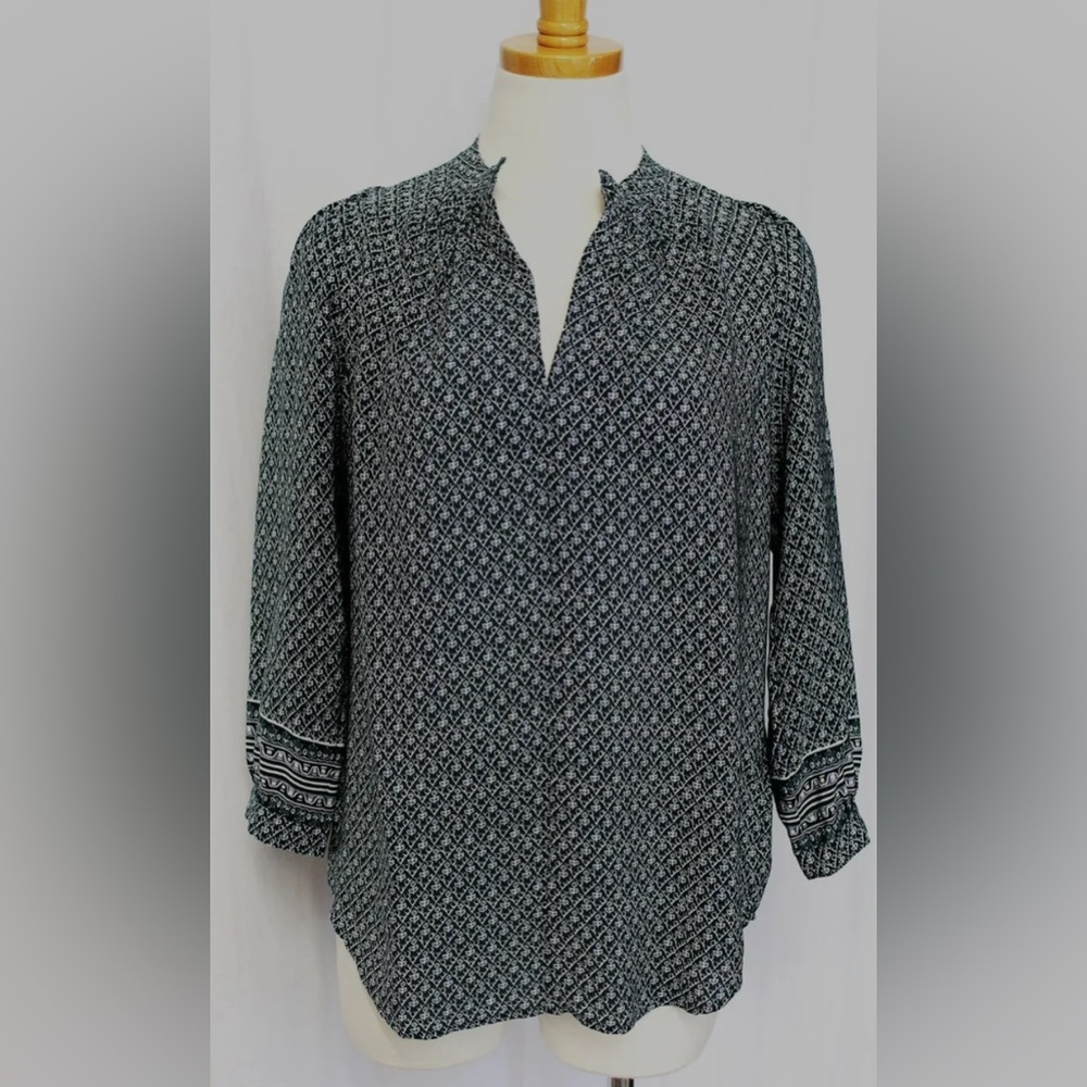 Madewell Silk Memory Blouse In Bandana Floral Pine Green